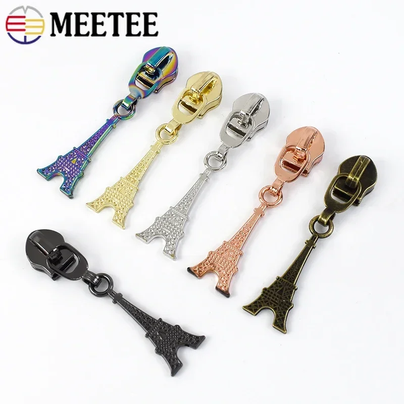 5/10/20Pcs 5# Zipper Slider Pulls for Nylon Zippers Replacement Pocket Zips Heads Bag Repair Kits DIY Sewing Accessories