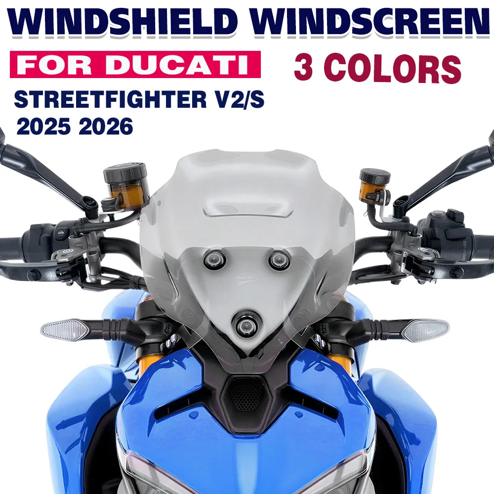 

Для Ducati Streetfighter V2 V2/S 2025 2026, спортивный козырек на лобовое стекло, спойлер, крышка с двойным пузырьковым экраном, дефлектор ветра