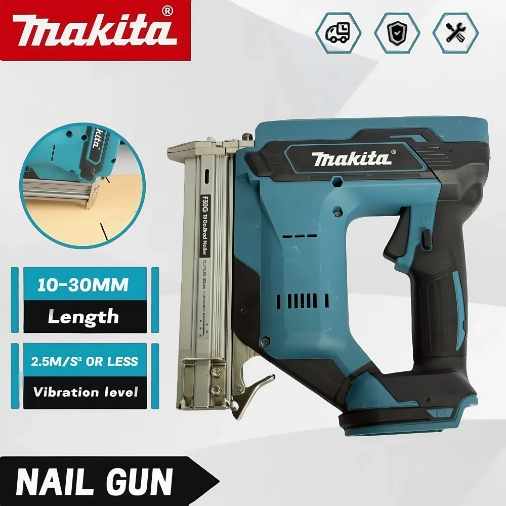 

Электрический пистолет для гвоздей Makita 2025 года, пистолет для гвоздей в раме для крепления дверей, окон, мебели, деревообрабатывающих инструментов, клепальный пистолет