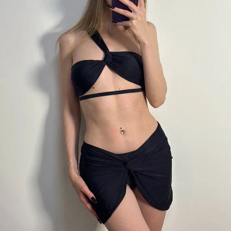 เซ็กซี่ 3 ชิ้นบิกินี่ผู้หญิงชุดว่ายน้ําหญิงชุดว่ายน้ํา Beachwear ชุดว่ายน้ําชุดว่ายน้ําชุดบิกินี่หนึ่งไหล่ Biquini 2025