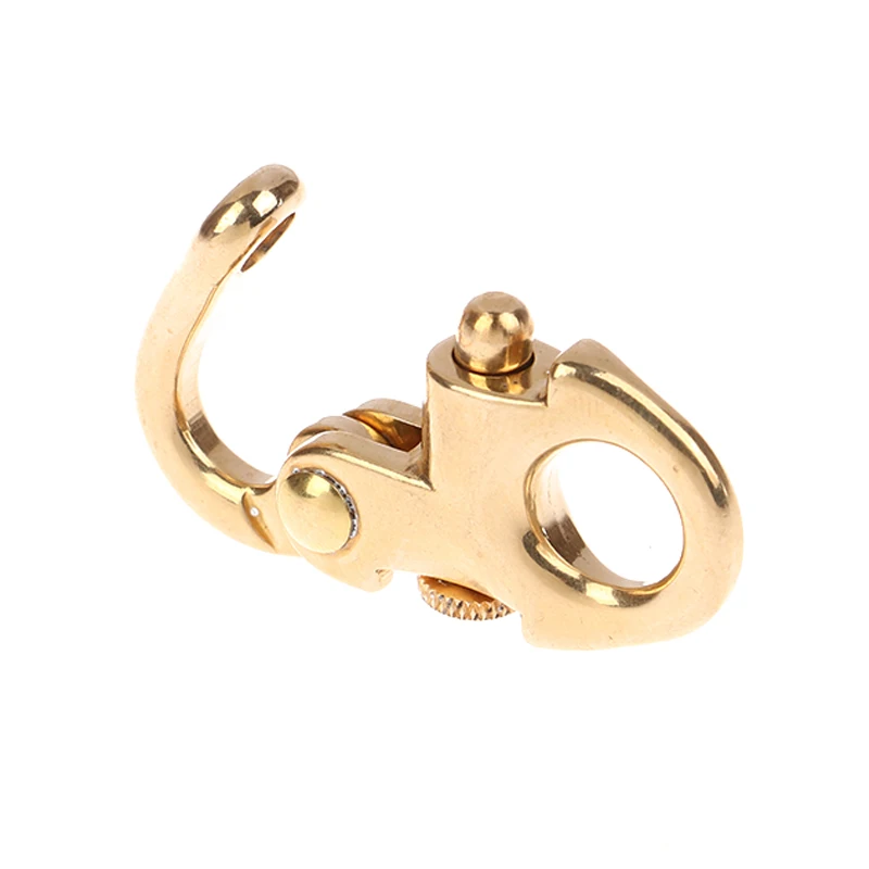 Solid Brass Buckle Clasp Keychain Ring Hook Screw Pin Joint Connecter Bag Strap Leather Craft Accessories Parts