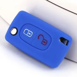 2 Buttons Silicone Car Key Case Cover For Citroen C3 C4 Picasso Berlingo Case For Peugeot Partner 207 307 308 407 Accessories