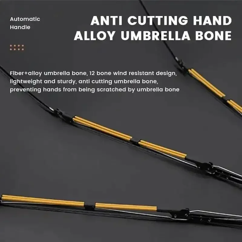 1PC Automatic Black Glue Folding Rain Umbrella Reinforcement And Thickening For Sun And Rain Protection Umbrella image 4
