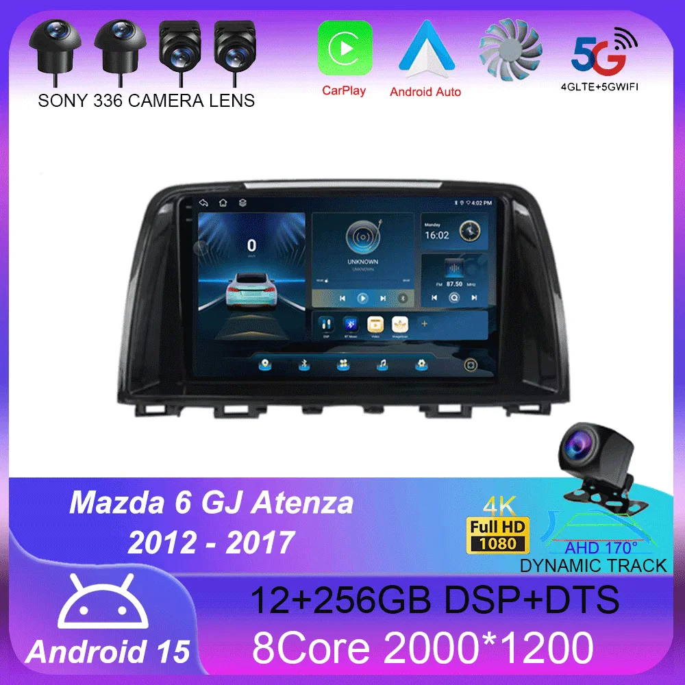 

Android 15 For Mazda 6 GJ Atenza 2012 2013 2014 2015 2016 2017 Carplay Auto Car Multimedia All-in-one Car Radio Video Player GPS