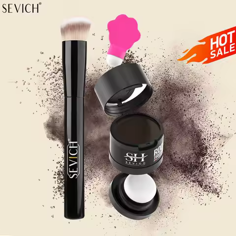 SEVICH Hair Shadow Powder With Brush Waterproof Black Root Cover Up Hair Concealer Coverage Instant Hair Line Powder
