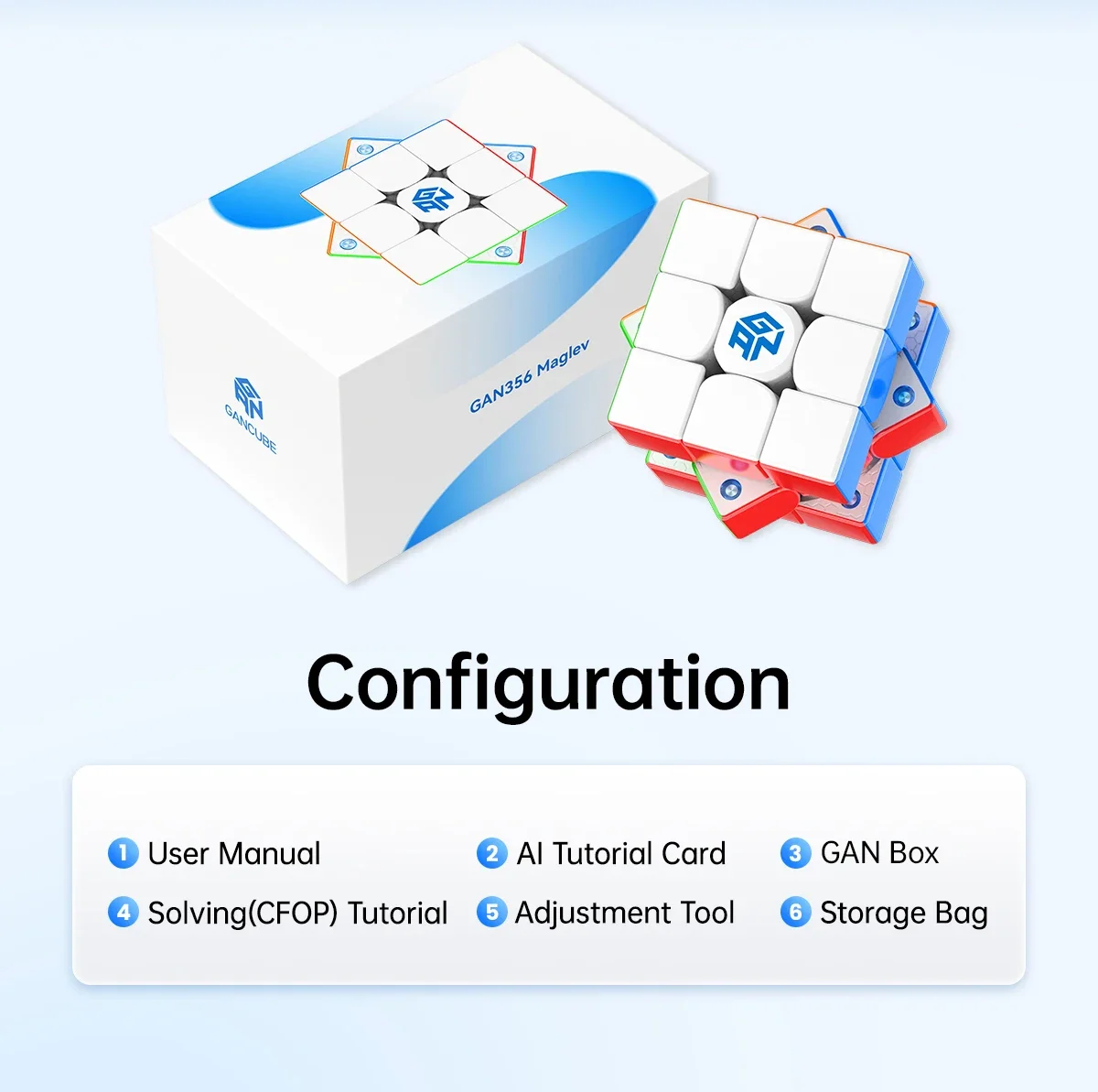 自己接着剤なしのプロのmaglevスピードキューブ、ガン磁気玩具、子供用3x 3スピードキューブ、ガン356