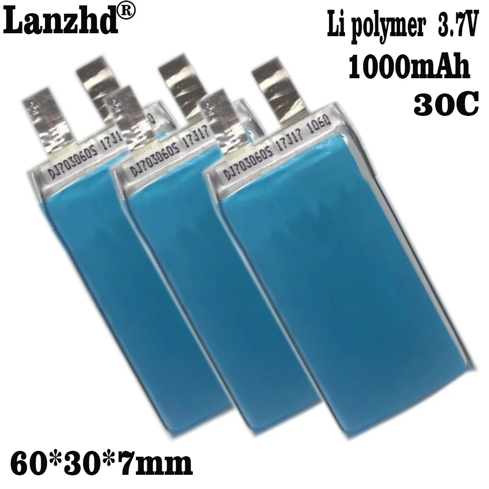 1-12 Stück Neu 3,7 V 1000 mAh 703060   60C Zelle für Notfall-Starthilfe, Automobil-Zünder, Drohne, DIY 2S, 3S, 4S, 7,6 V, 11,4 V Batterie