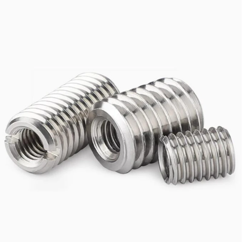 5/10/20pcs M2 M3 M4 M5 M6 M8 M10 M12 Slotted Inside Outside Self Tapping Thread Insert Adapter Screw Nuts Sleeve Converter Nut