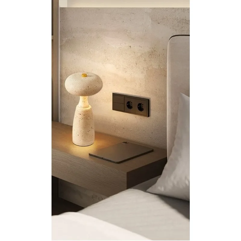 Creative and simple rechargeable marble desk lamp, living room desktop hotel model room, bed and breakfast bedside atmosphere