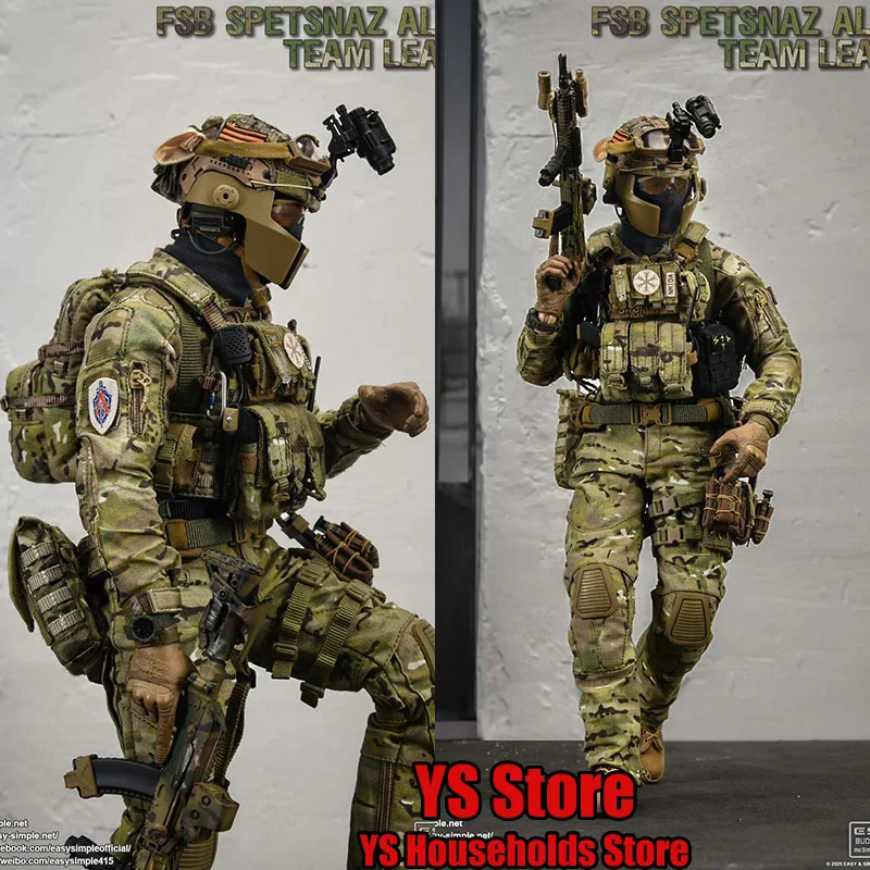Limitowana EASY&SIMPLE ES 26071R 1/6 FSB SPETSNAZ ALPHA TEAM LEADER Kamuflażowa Tkanina Figurka Akcji Żołnierza Wojskowego 12-calowy
