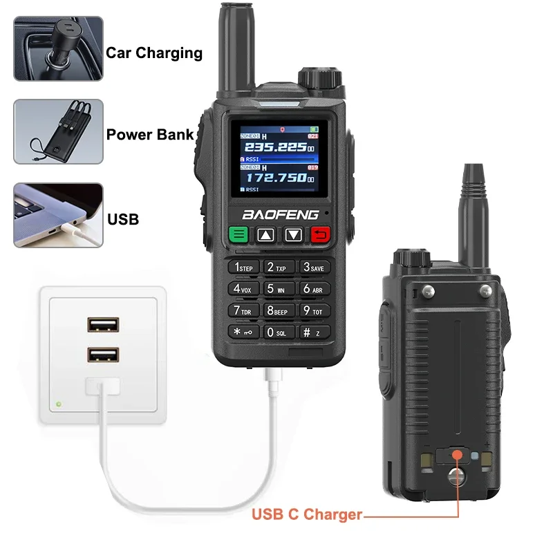 Baofeng UV18 Pro Max GPS AM FM Six-Band Walkie Talkie Wireless Copy Frequency 999CH Long Range Type-C UV-G28 Pro Two Way Radios