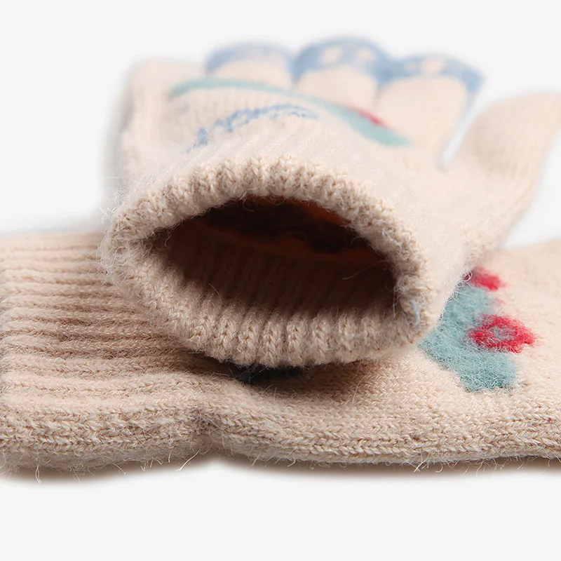 5 6 7 8 9 10 Years Old Kids Thick Knitted Gloves Warm Winter Gloves Children Stretch Mittens Boy Girl Fashion New 2024