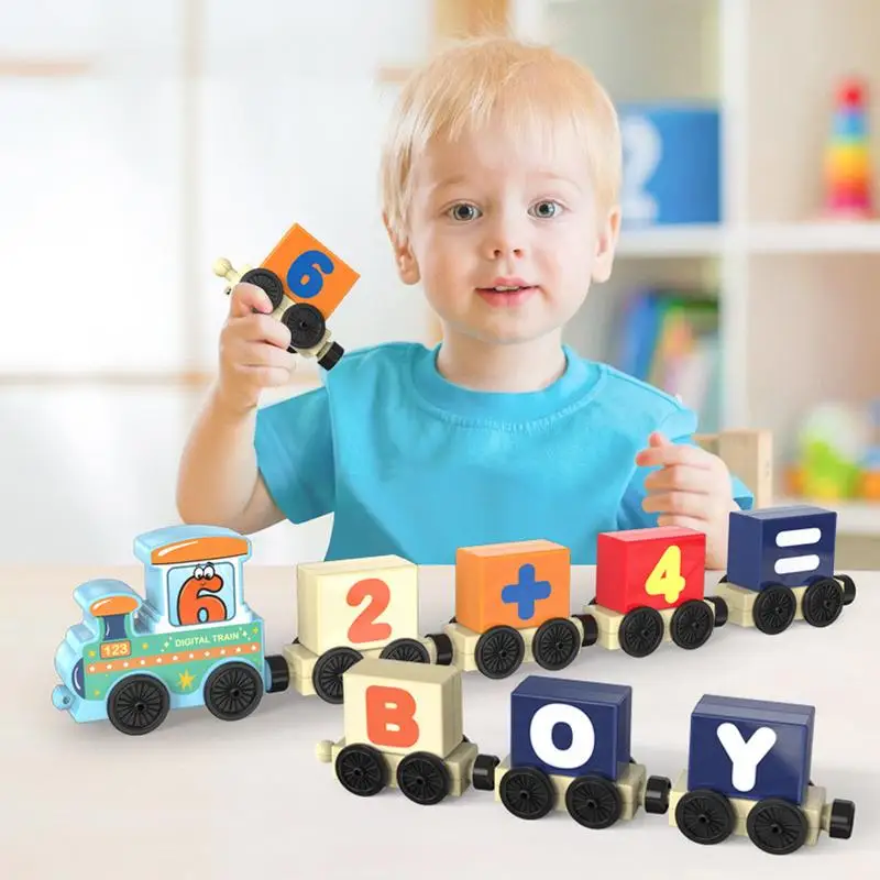 Number Learning Toys 16PCS Alphabet Magnetic Train Toy Educational Children Toys For Kindergarten Cute Learning Toy For Fine