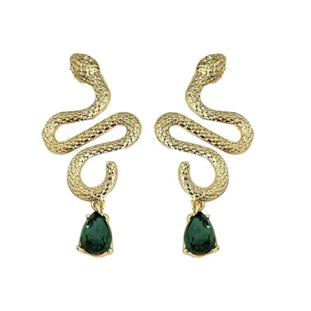 Avant-garde Sexy and Exaggerated Halloween Snake Shaped Clip Earrings for Women Gothic Personalized Trend Girl Rock Jewelry