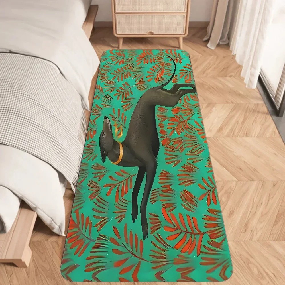 Greyhound Whippet Dog Doormat Floor Mat Graphic Printed Flannel Doormats for Bathroom Kitchen Entrance Carpet Home Decor