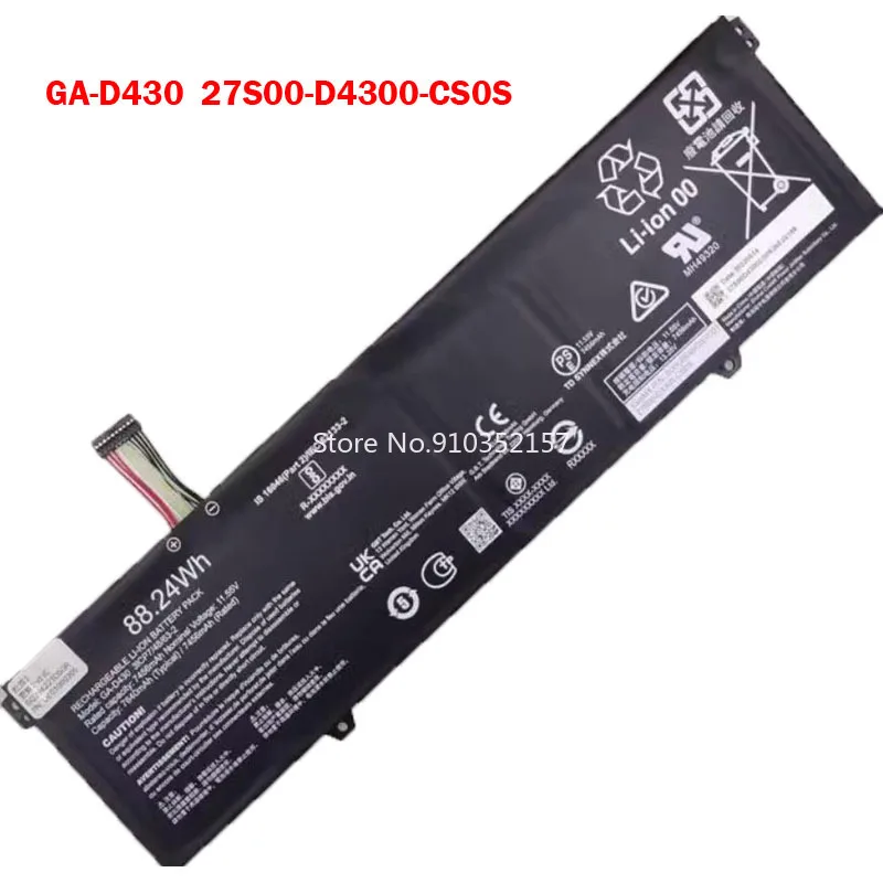 

Laptop Battery For Gigabyte GA-D430 27S00-D4300-CS0S 11.55V 7456mAh 88.24Wh Black New