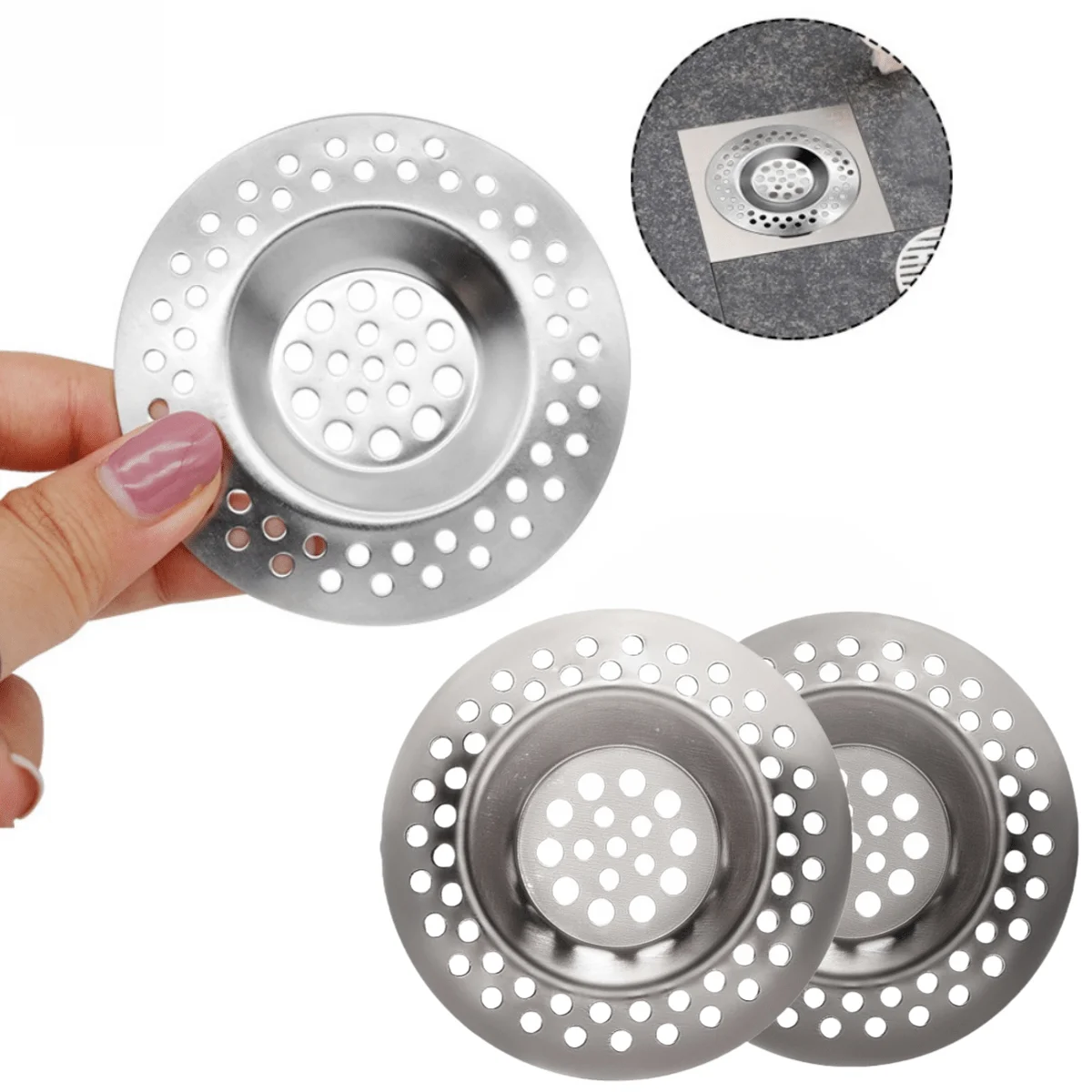 Stainless Steel Sink Strainer  Kitchen Drain Filter for Catching Food Hair Debris