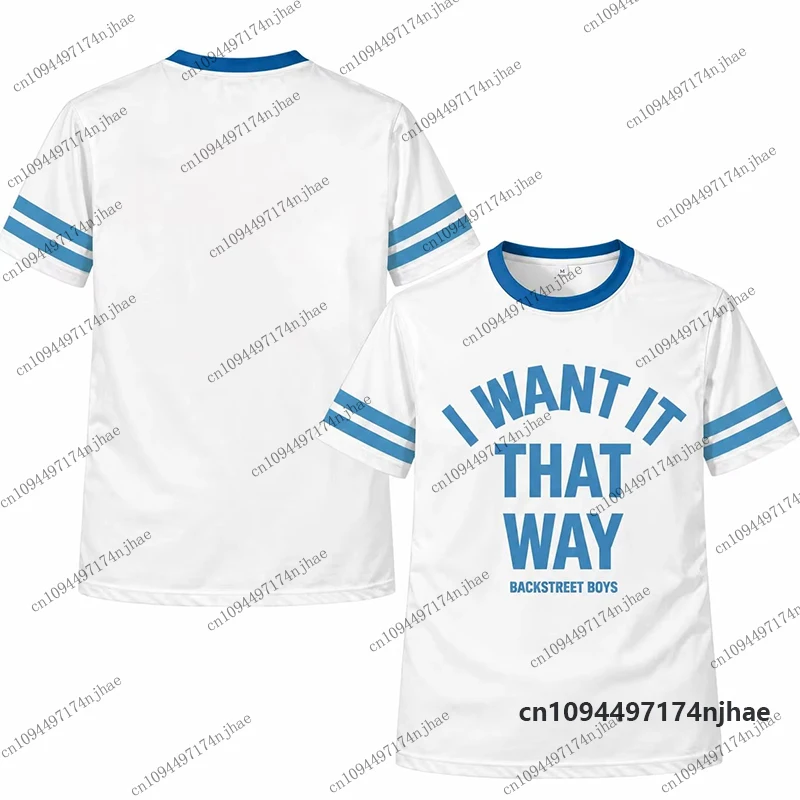 2026 I Want It That Way Crop Football Jersey T-shirt For Men Women Backstreet Boys Band Y2k Quick Dry Tees Sports Kids Tops