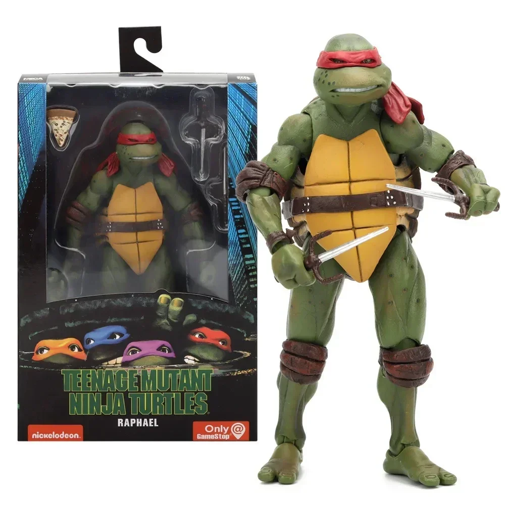 Ninja Turtle Anime Action Figure, Neca 1990 Film Version, Edição limitada, Estátua de PVC, Presentes de Aniversário do Menino