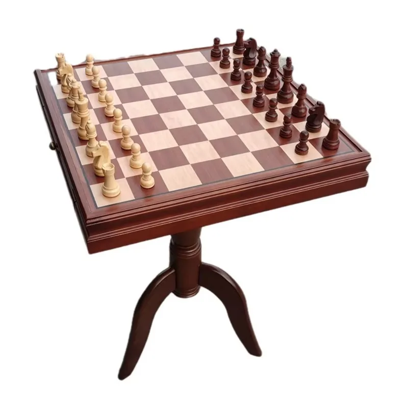 New design classic style chess and card game table high-end manual three-in-one table chess and card backgammon game