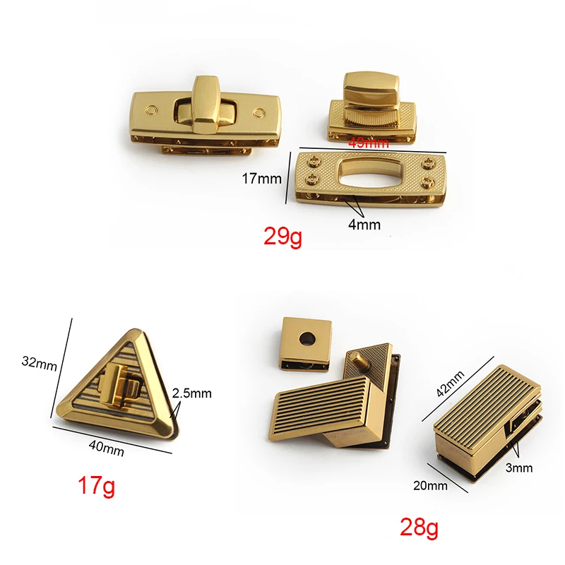 40x32mm,42x20mm Decorative Metal Turn Twist Lock For Women Handbag Purse Bags Clasp Closure Spring Latch Lock Parts Accessories