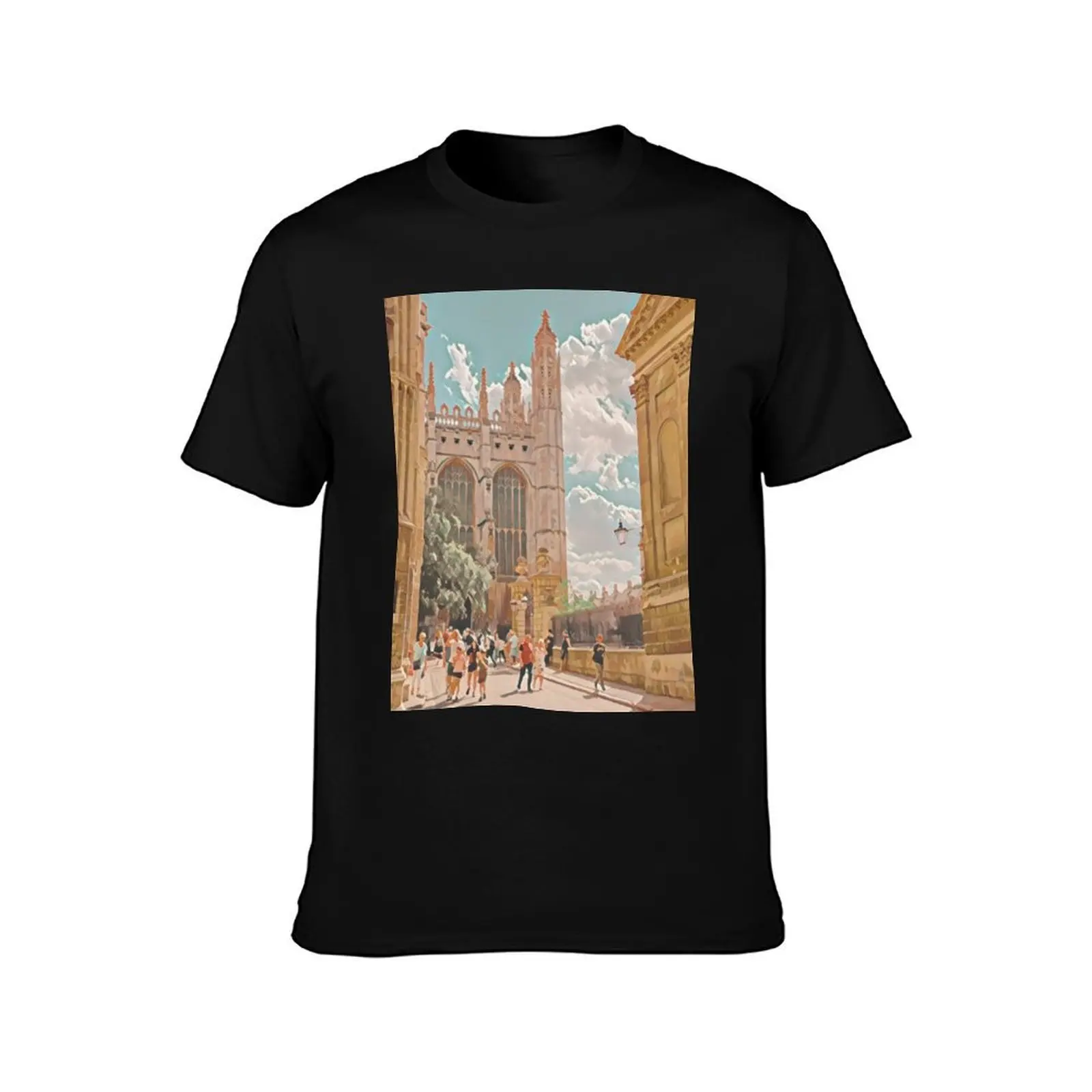 Kings College, Cambridge T-Shirt, Summer Casual Cotton Tee, Oversized Streetwear Tops, Vintage Graphic Print, Unisex Men Women