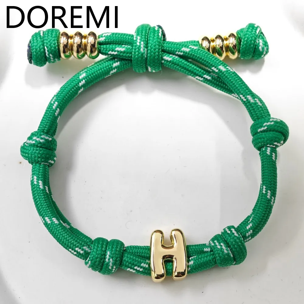 

DOREMI красочный персонализированный браслет-подвеска с позолотой 18 карат браслет из веревки волнистые веревочные цепочки индивидуальные буквы