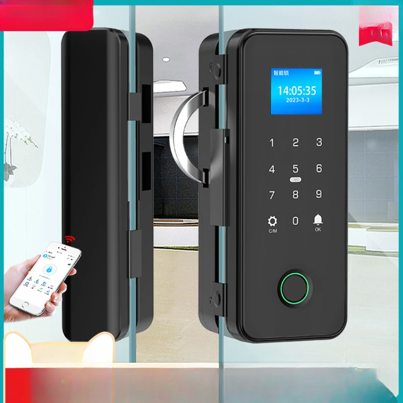 

Glass password office fingerprint non-opening sliding door intelligent electronic lock with frame and frameless double