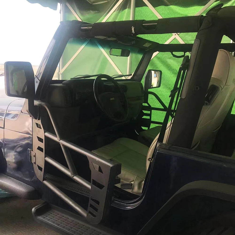 Half Doors Steel Black with 2 Mirrors For Jeep Wrangler TJ 1997-2006 2-Door T010 SXMA - view 2
