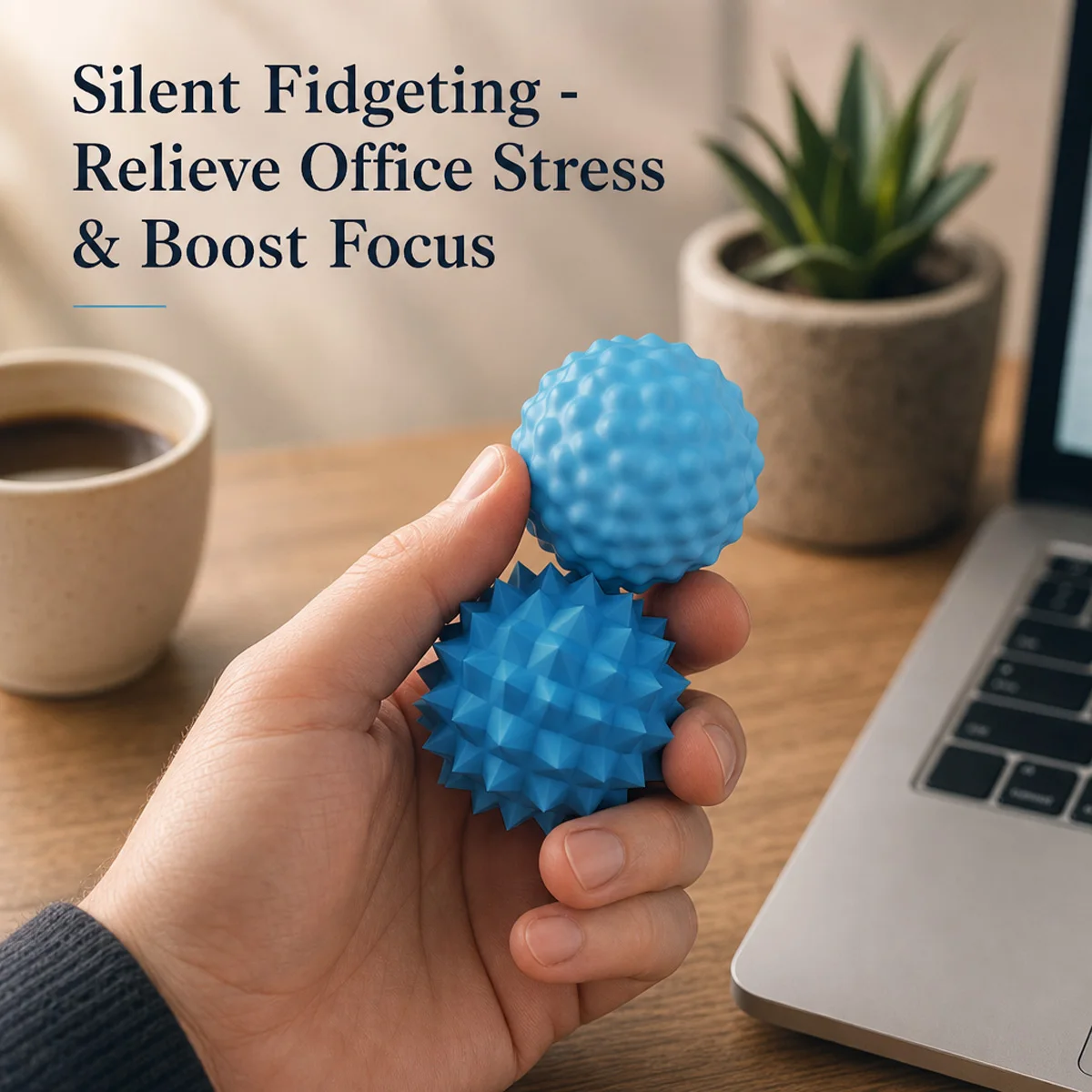 2Pcs Large Size Silicone Magnetic Fidget Balls Adults Stress Relief Sensory Desk Toy for ADHD Autism Anxiety Office Gift