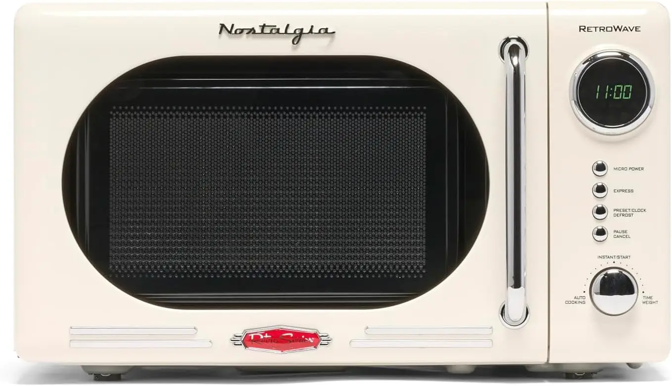 

Retro Compact Countertop Microwave Oven 0.7 Cu. Ft. - 700-Watts with LED Digital Display, Child Lock -Easy Clean Interior