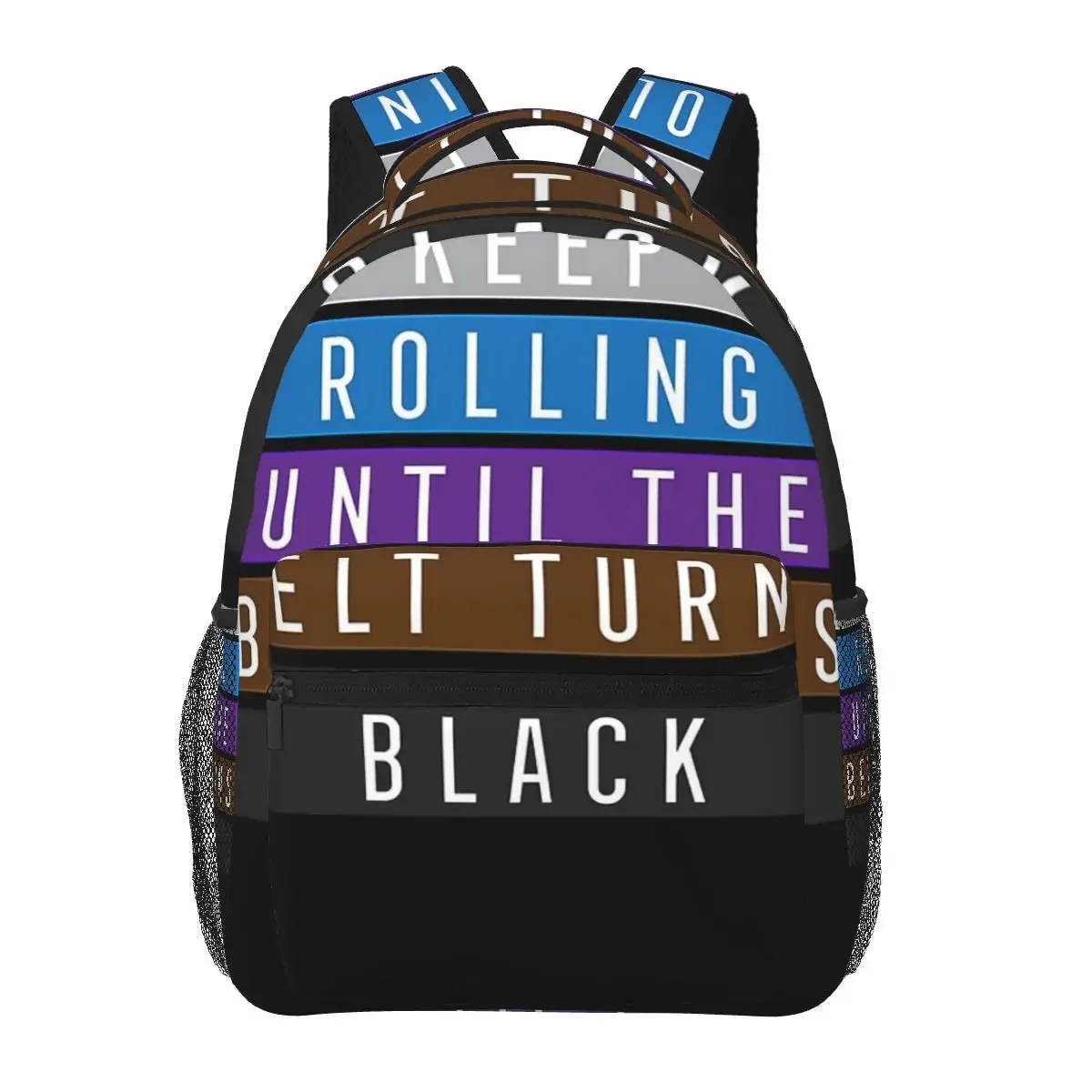 

Jiu Jitsu BJJ Keep Rolling Light Backpacks Boys Girls Bookbag Students School Bags Cartoon Kids Rucksack Shoulder Bag