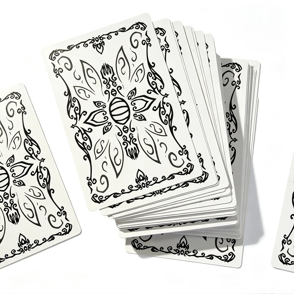 54-Card “Hollow Knight” Deck: Luxurious black-and-white board game cards, perfect for magic tricks, strategy games, and gifts