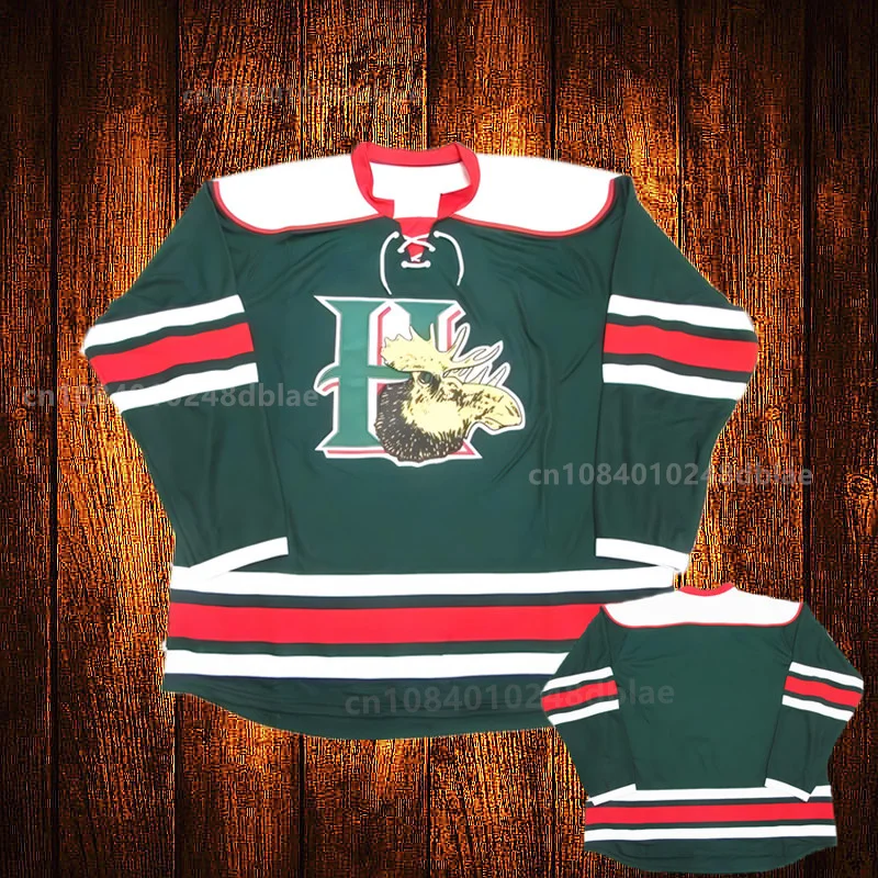 Custom Vintage Halifax Mooseheads green Embroidery Stitched Hockey Jersey Youth Kids Adult Any Size And name 025