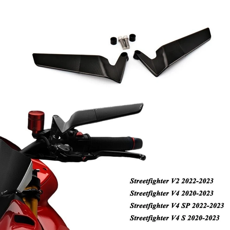 Rear View Mirrors Black Aluminum Motorcycle Accessories For Ducati Streetfighter V2 955/V4 1100 S/V4 1100 2020-2022