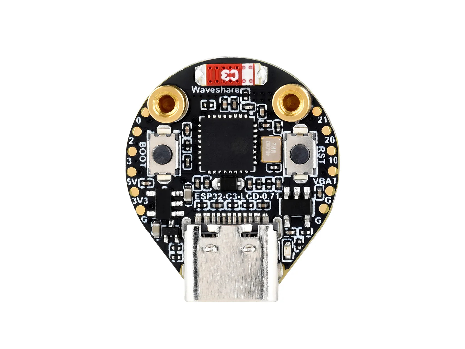 Placa de desarrollo de pantalla redonda Waveshare ESP32-C3 de 0,71 pulgadas, 160 × 160, basada en el procesador de un solo núcleo ESP32-C3 ESP32 con pantalla