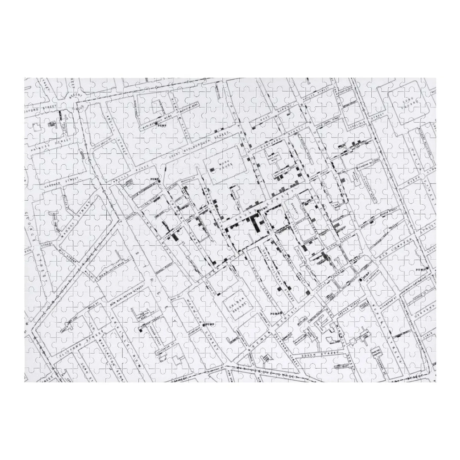 

John Snow's Cholera Map Jigsaw Puzzle Scale Motors Jigsaw Custom Customizable Gift Puzzle