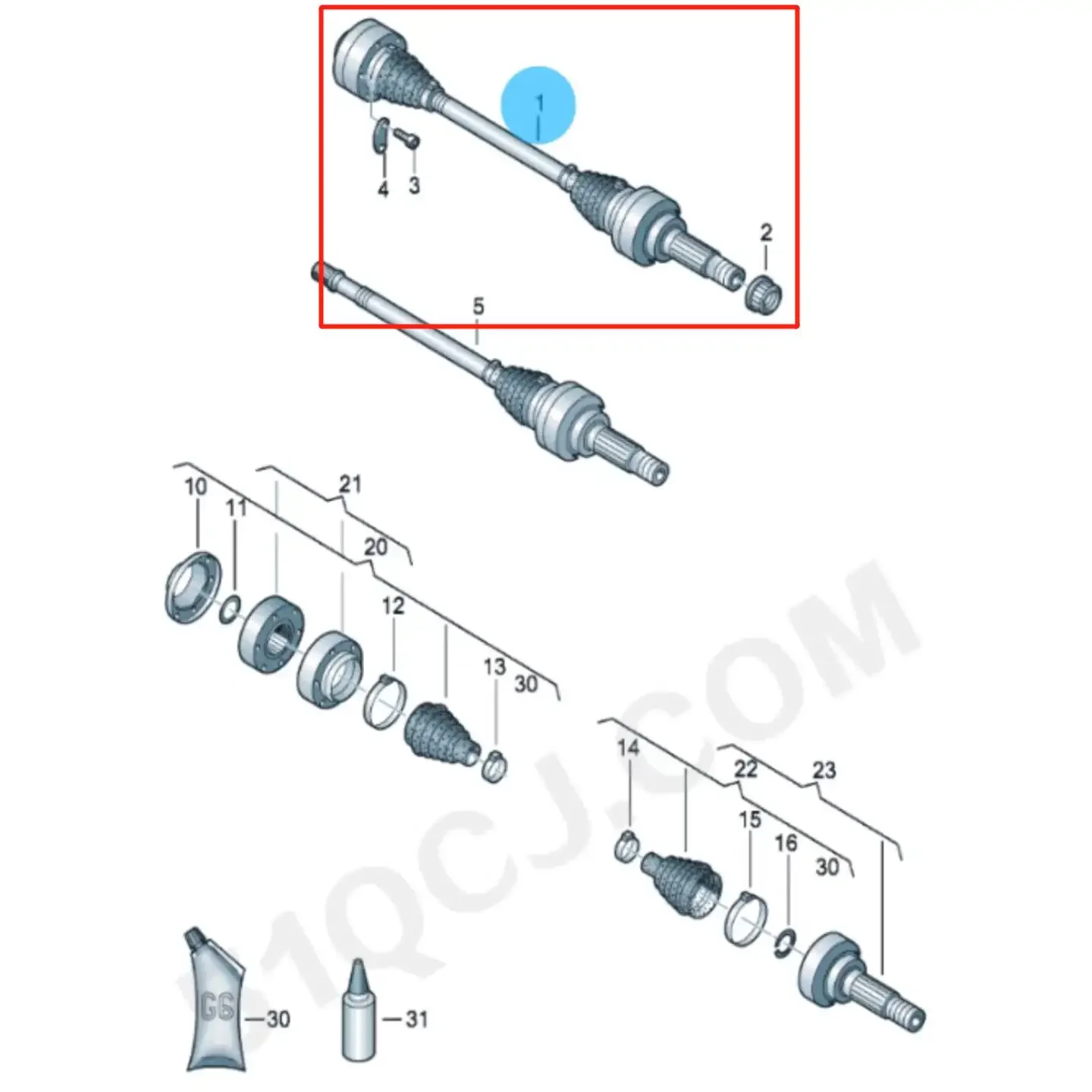 Car Parts Drive Shaft 7L0407271F Axle Shaft Propshaft Propeller Shaft For VW Touareg Audi Q7 Porsche Cayenne