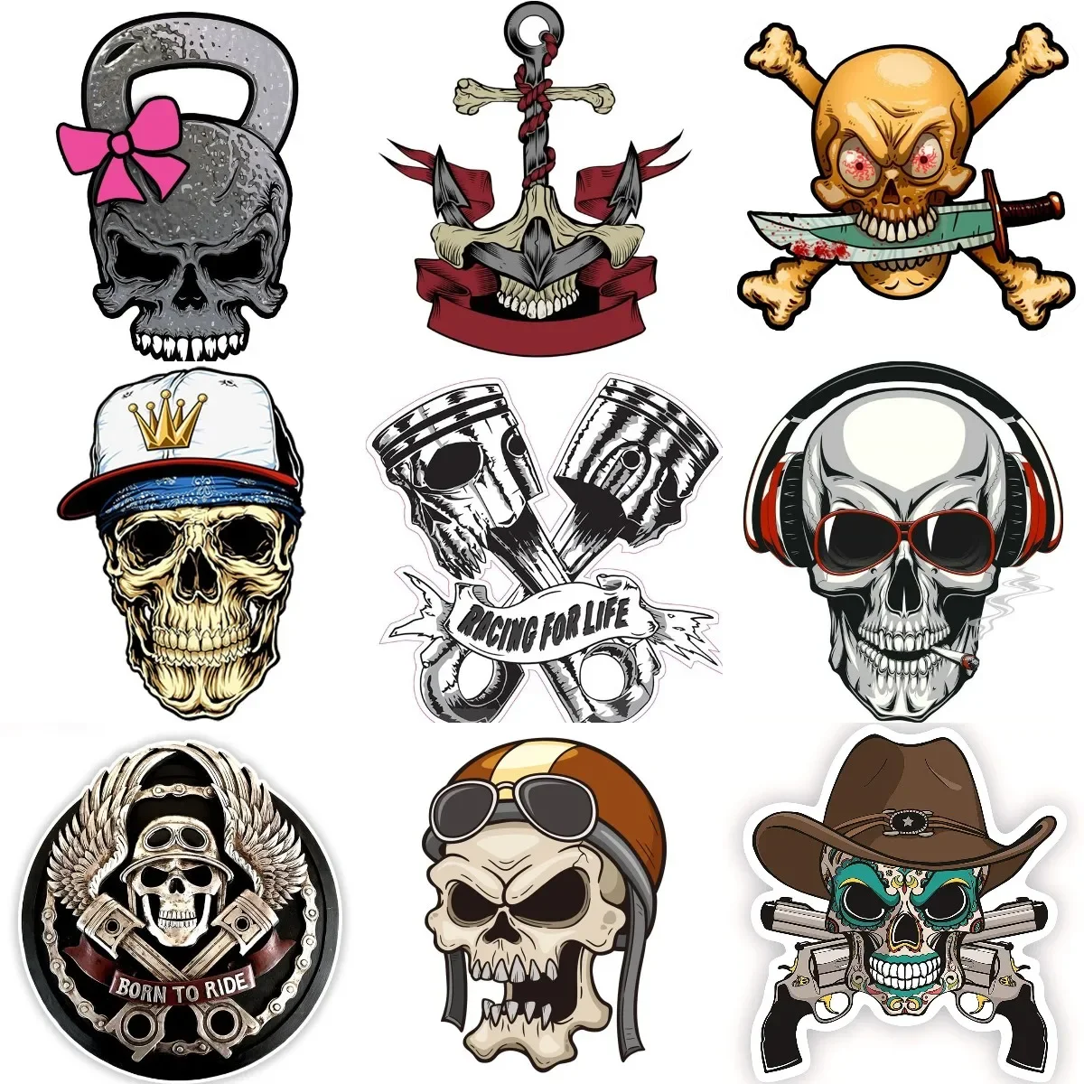 

Creative Pilot Skull Flag Sticker for Covered Scratch Decorate Car Window Table Motorcycle Off-road Helmet Camper Truck Decal