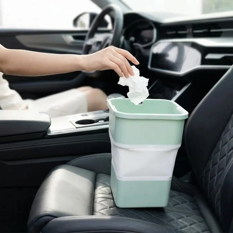 Multi-functional Foldable Waterproof Car Trash Can Mini Auto Trash Bin Rubbish Container Car Interior Storage Organizer Tool