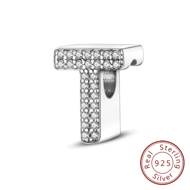 Charms aus 925er-Sterlingsilber mit 26 Buchstaben, A-Z, Alphabet-Perlen, passend für Original-Armbänder für Frauen und Mädchen, DIY, edler Schmuck, Geschenk – Detail 15