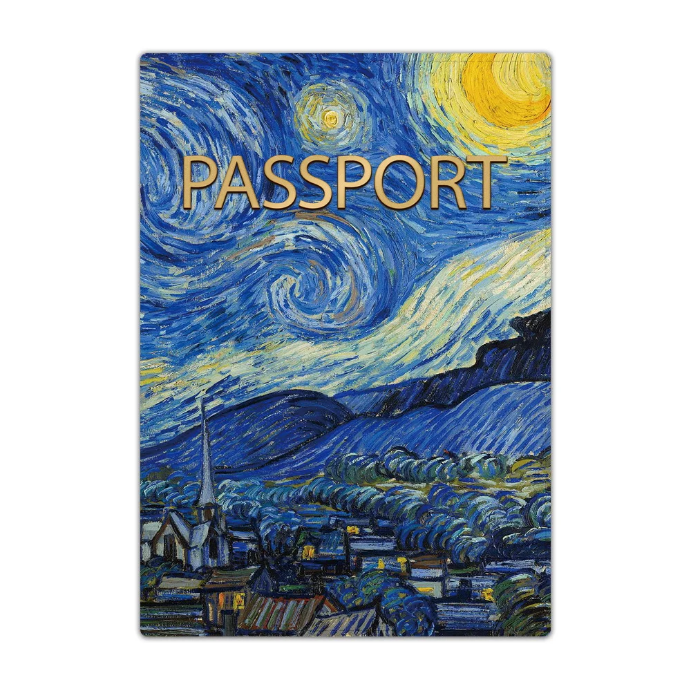 Travel Passport Holder Cover Wallet Transparent Leather ID Card Holders Business Credit Card Holder Case Pouch Paint Pattern