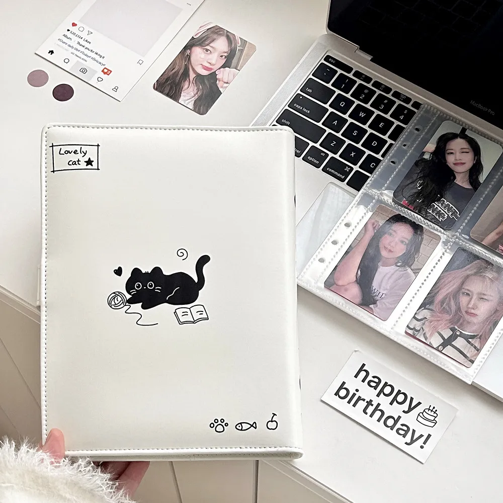 MINKYS Original Design Cute Cat PU A5 Kpop Photocard Binder Collect Book Idol Photo Card Holder Photocards Album