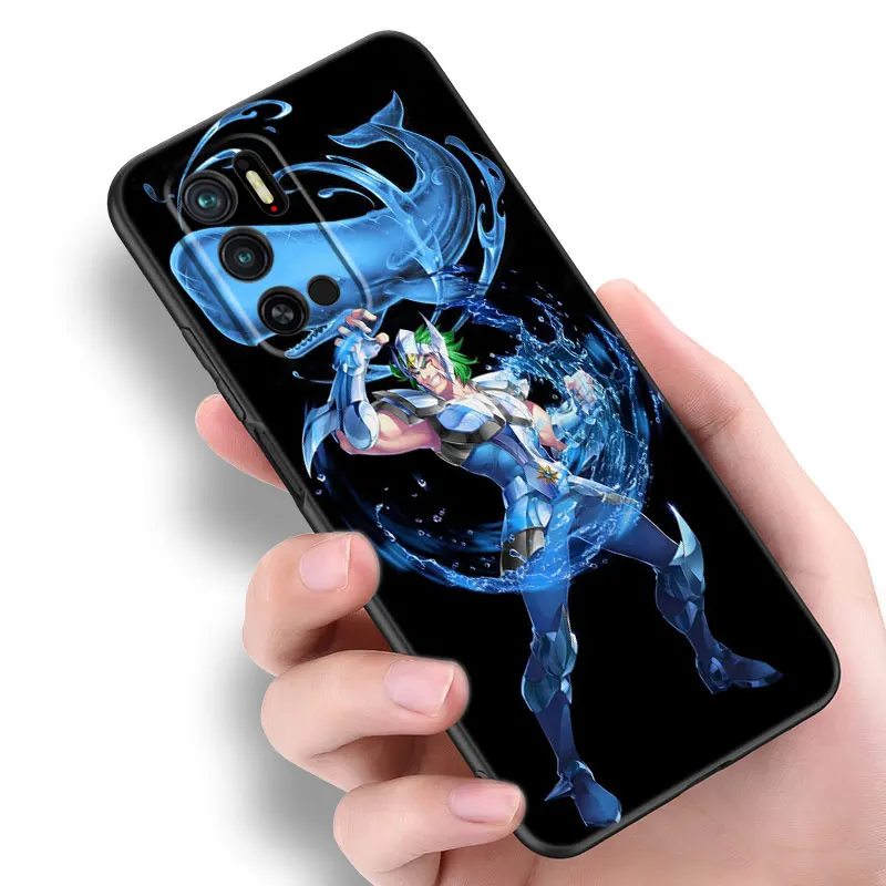 Anime Saint Seiya Knights Phone Case For Xiaomi Redmi Note 7 8 8T 9 9S 10 10S 10T 11 11S 4G 11E 11T Pro 5G Soft TPU Black Cover