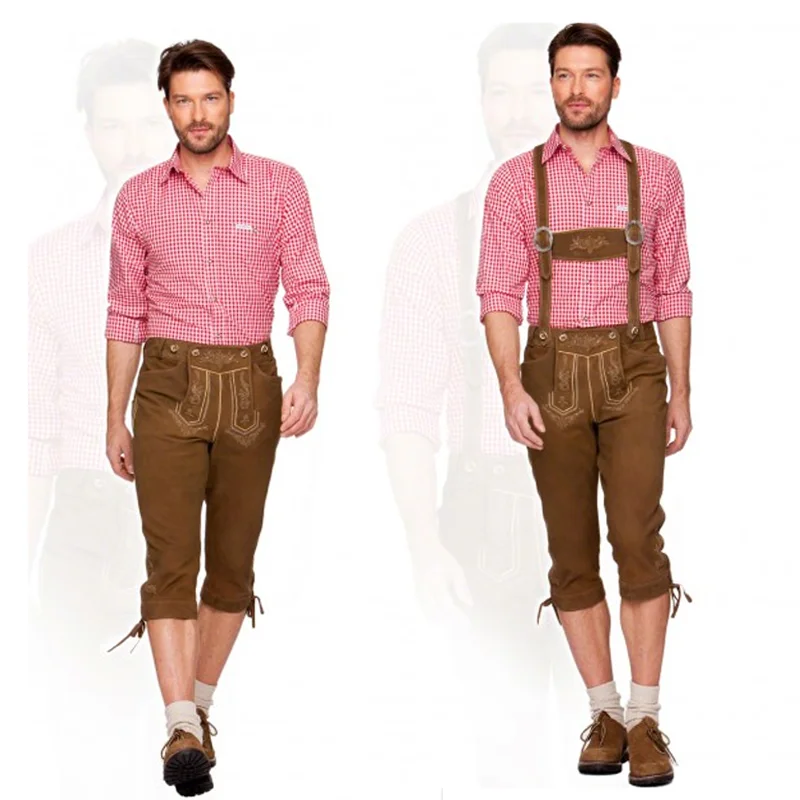 Adult Man Oktoberfest Suspender Lederhosen Traditional German Bavaria Beer Party Costume Beer Outfit Pants