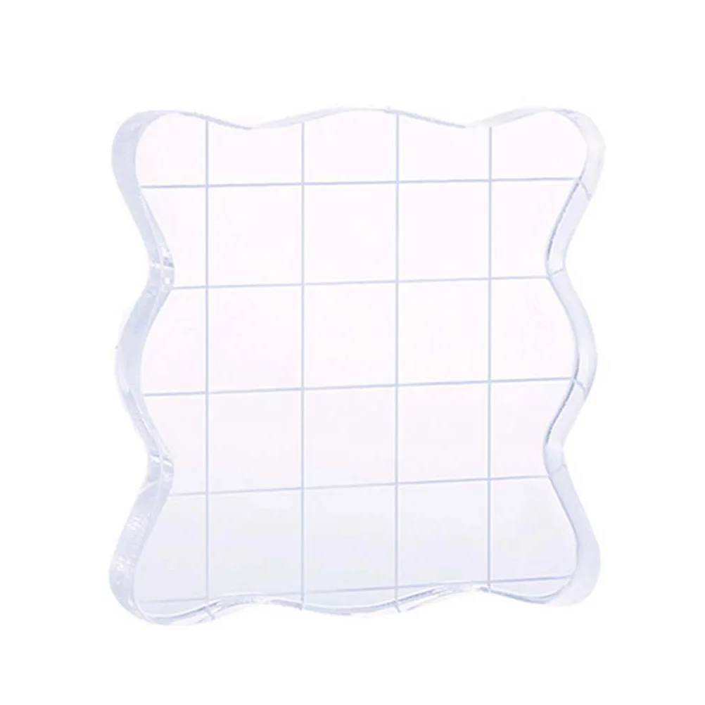 

Clear Stamp Blocks Acrylic Hard Sturdy for Crafting with Grid Layout Comfortable Rounded Edges Safe Grip Stamping Applications
