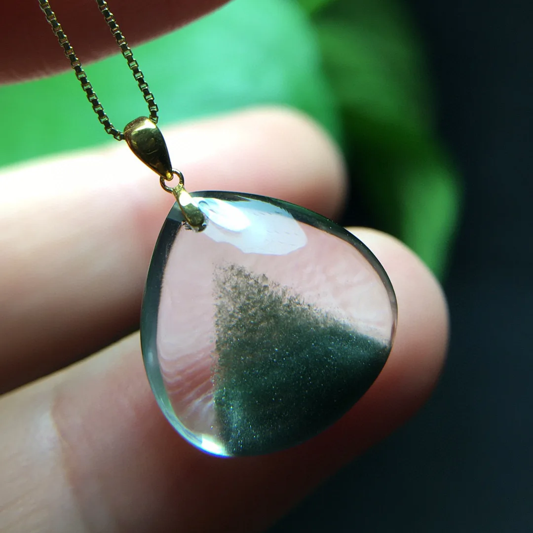 

Natural Green Phantom Quartz Pendant Brazil Women Men 16*14.6*8.6mm Water Drop Green Phantom Fashion Jewelry AAAAAA