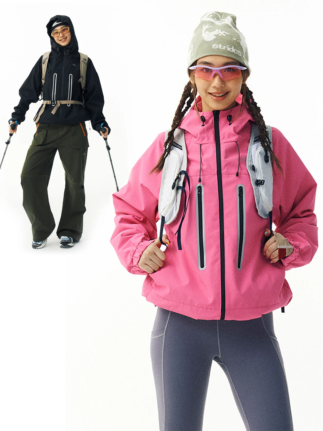 Chaqueta Softshell Tres en Uno para Exteriores, para Hombre y Mujer, Abrigo de Escalada, Corte Holgado Informal, Fibra de Nailon y Poliéster, con Capucha y Cierre de Cremallera