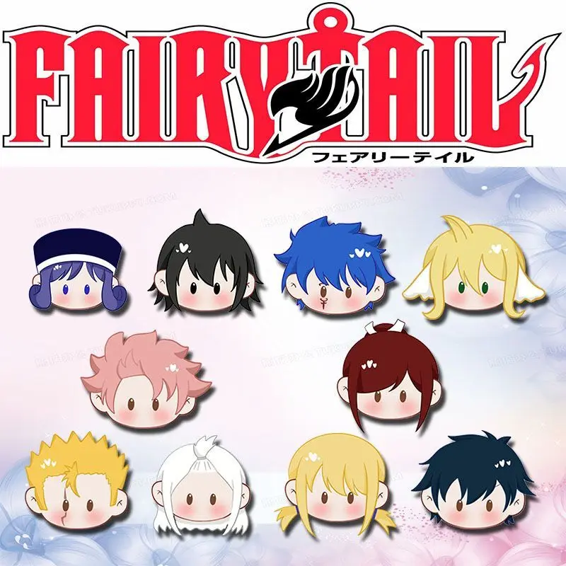 FAIRY TAIL Acrylic Pins Natsu Lucy Erza Kawaii Brooch Anime Accessories Cartoon Badge Cute Bag Ornament Anime Goods Collection