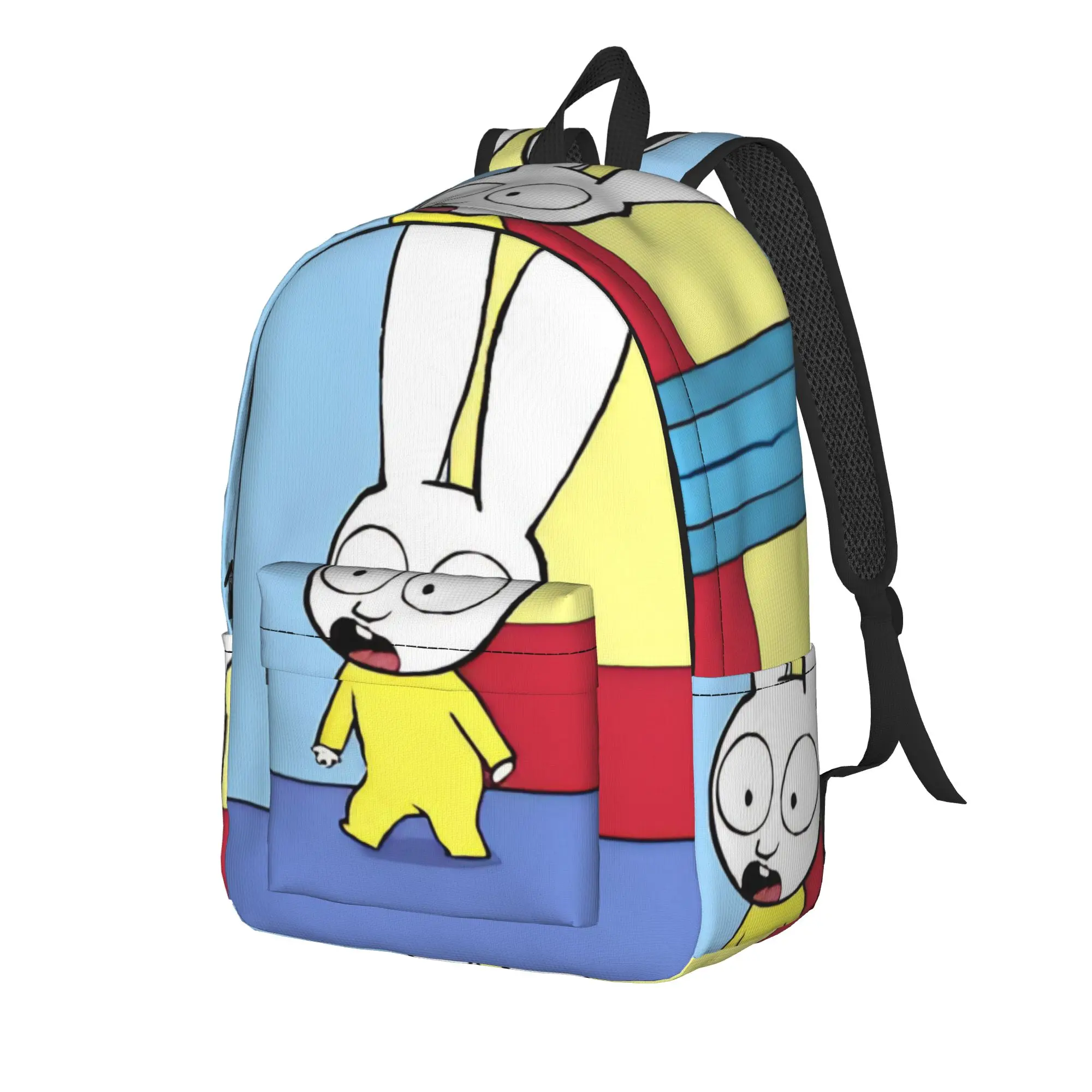 Simon Super Rabbit Classical Backpack with Pocket High School Hiking Travel  Daypack for Men Women College Canvas Bags